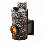 Печь банная Аврора Inox Люмина с иллюминатором, черная бронза